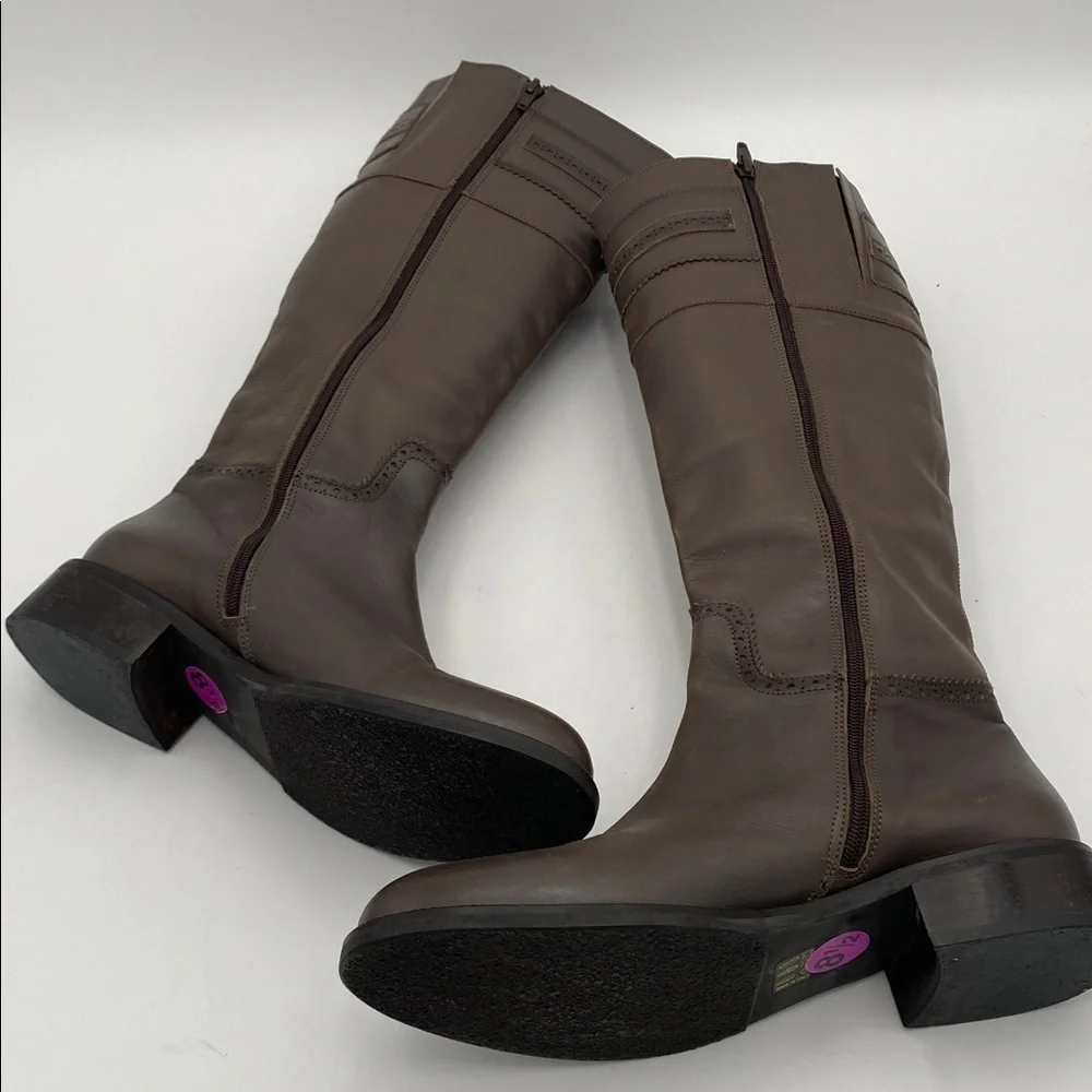 Cordani Brown Over the Knee Boots riding women 8.5 casual retro fall winter lux